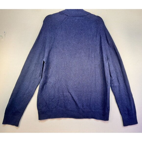 Banana Republic Mens Knit 1/4 Button-Up Sweater XL Navy Blue - Picture 9 of 11